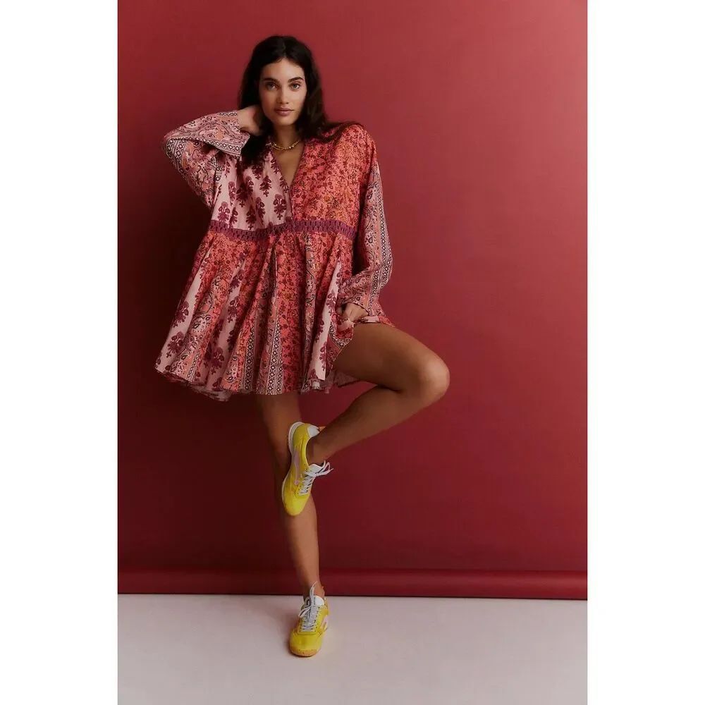 Free People Hazy Baby Printed Mini Dress